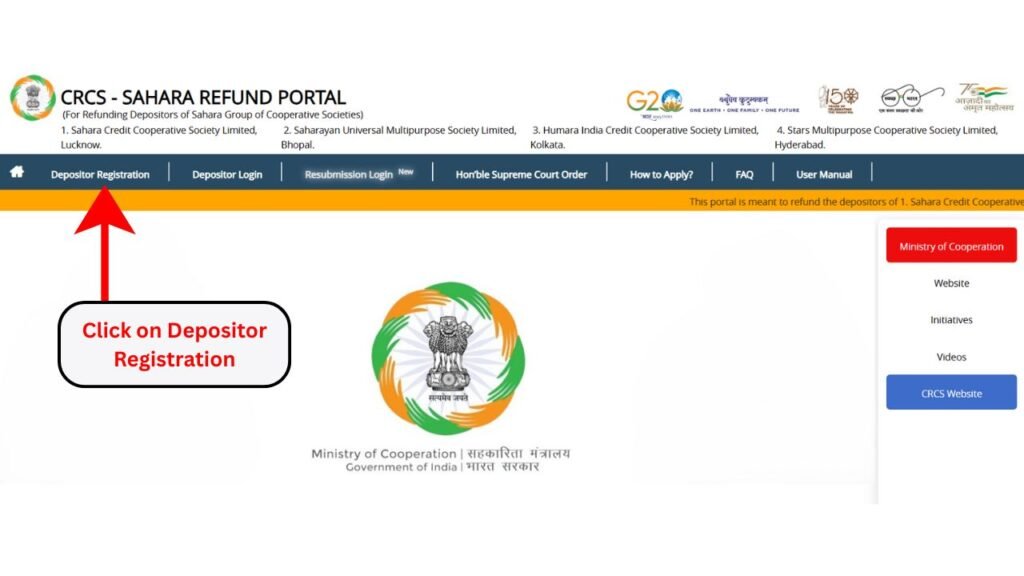 Sahara refund portal registration